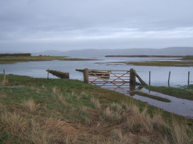 High tide over the marshes, outlet to Duddon Estuary near Millom
