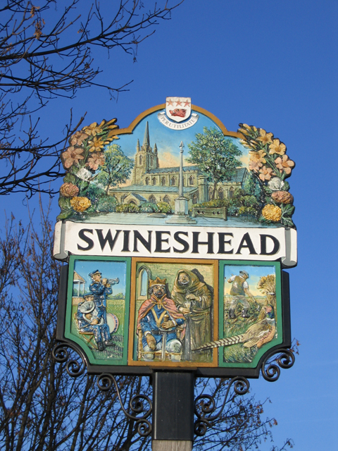Detail of village sign, Swineshead, Lincs