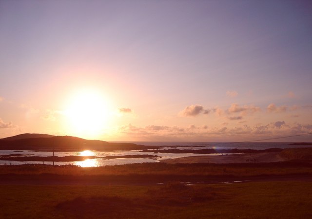 Sunset over Ballywhoriskey Island