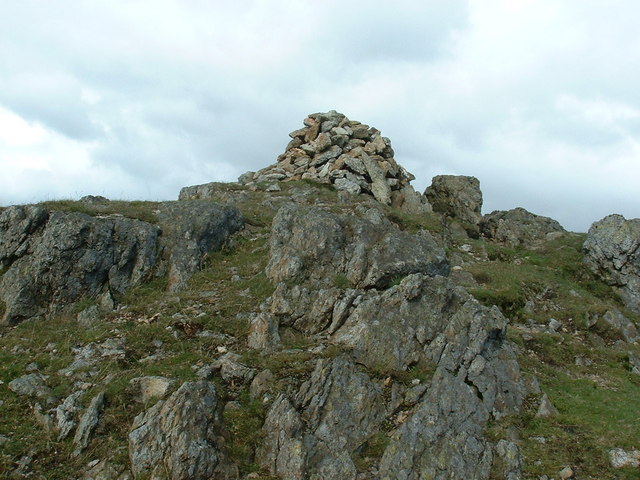 Close up of summit cairn of Moel Llyfnant