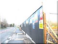 Hoardings around the Aldi construction site