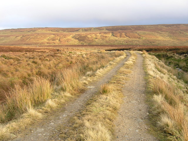 View down shooting track towards the valley containing Mossdale Beck