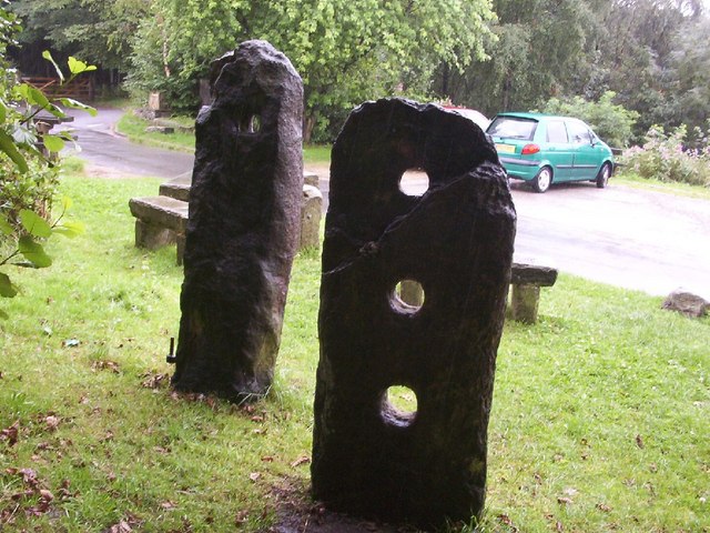 The standing stones before they were broken at Jumbles