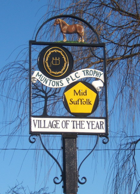 Village award sign, Barking Tye