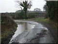 Big puddle in heavy rain