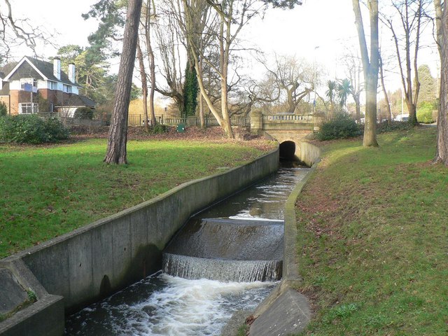 Bournemouth Gardens: concrete channel