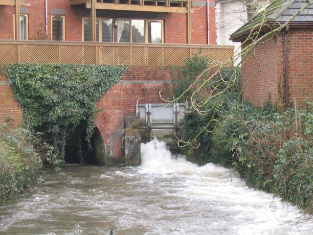 River Test emerging beneath Test Mill