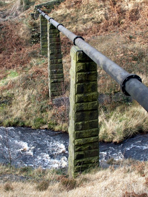 Stone piers supporting a water pipe