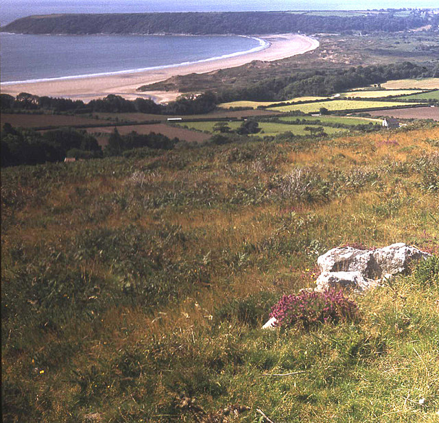 View to Oxwich Bay from Cefn Bryn