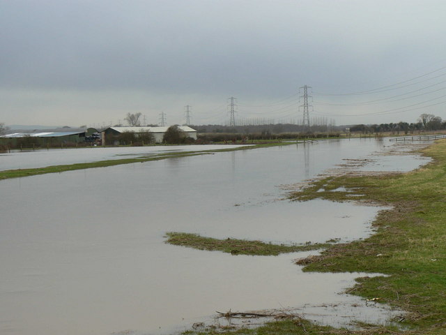 River Brue in flood at Westhay Bridge