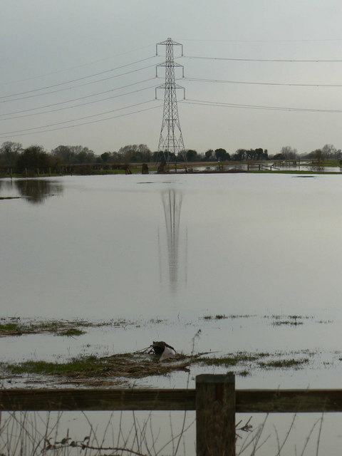 Pylon in flooded fields