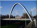 Hulme Arch, with a Stagecoach bus crossing Princess Parkway