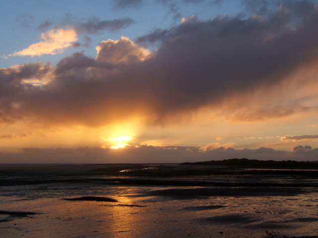 Duddon sunset view from the sea wall near Haverigg
