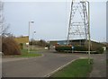 Pylon in the roundabout at the end of Roentgen Road