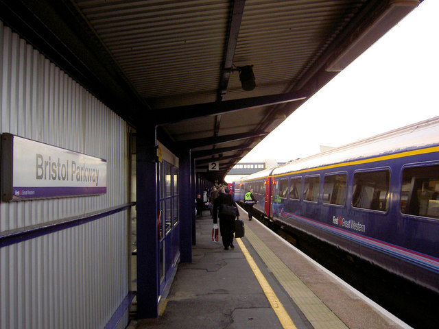 First Great Western train from London Paddington waiting at Bristol Parkway