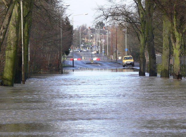 Flooding along Braunstone Lane East
