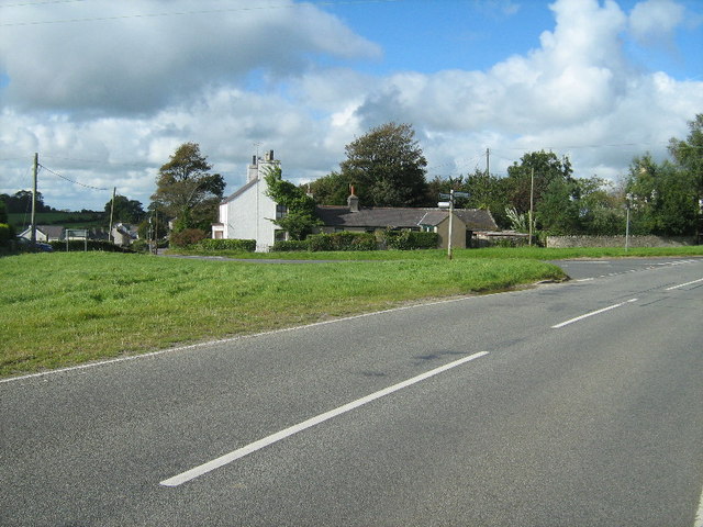 Road junction at Llansadwrn