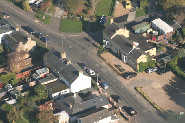 Aerial view of Longstanton Road, Oakington