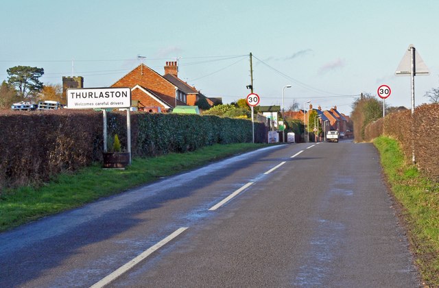 Croft Road enters Thurlaston