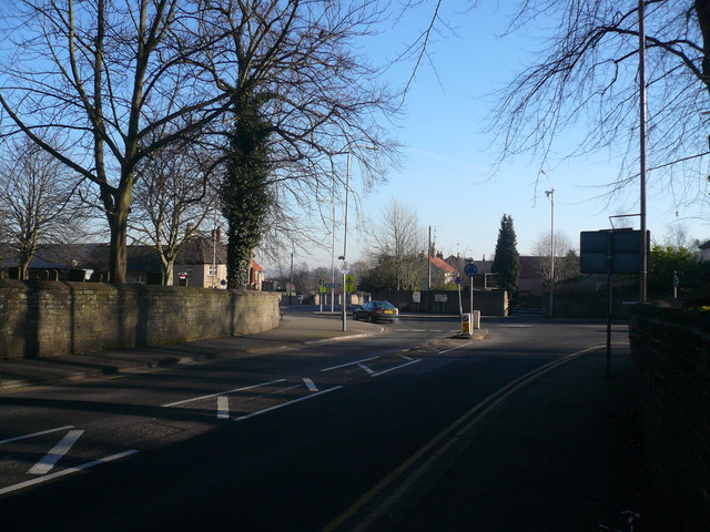 Mansfield Woodhouse - Approaching the mini-roundabout at the end of Priory Road