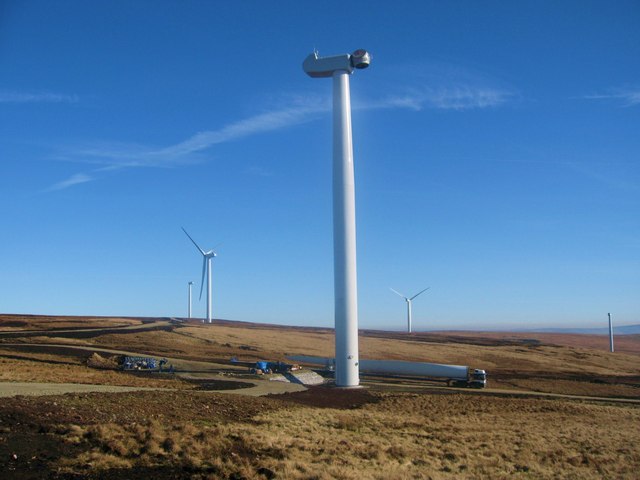 Scout Moor Wind Farm under construction