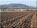 SO7825 : Ploughed field under Limbury Hill by Pauline E