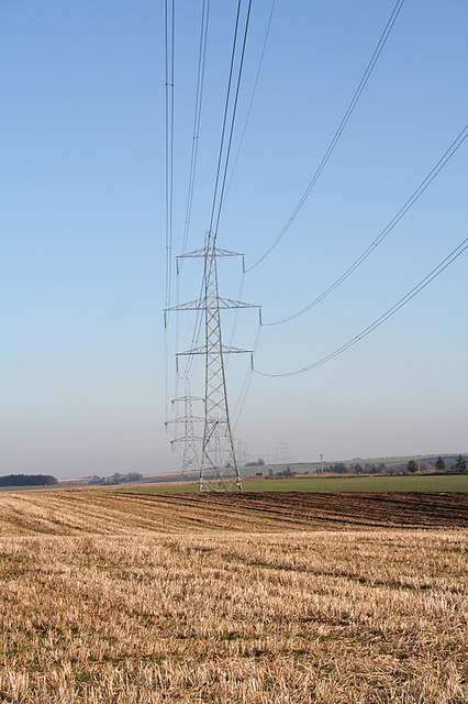 Power lines to the west of Woodhead farm
