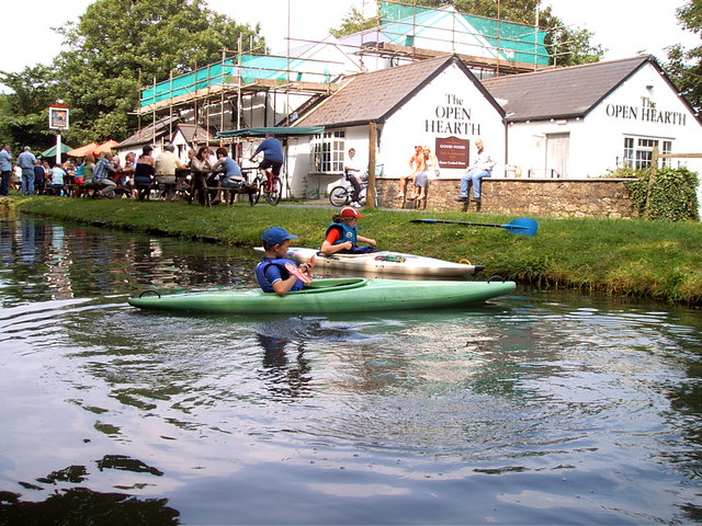 Canoeists at the Open Hearth public house