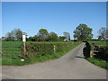 Entrance from lane to Birch Hill Farm Caravan Club CL