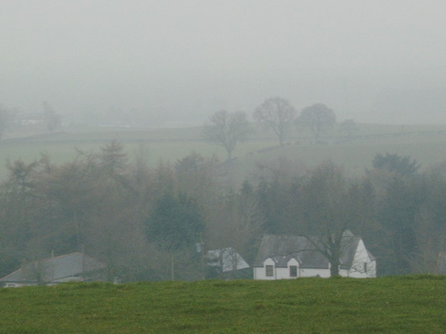 Mouswald countryside in the fog