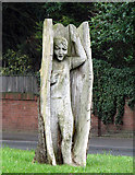 J3269 : Oak figures, Malone Road roundabout [6] by Rossographer