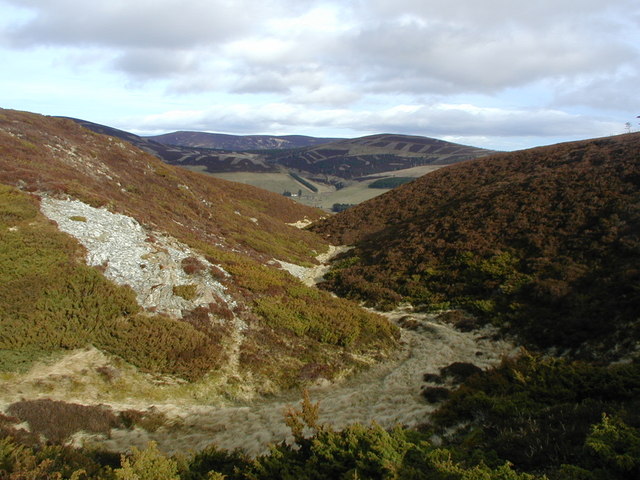 View down gully to Glen Nochty