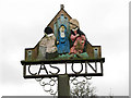 TL9597 : Caston - village sign by Evelyn Simak