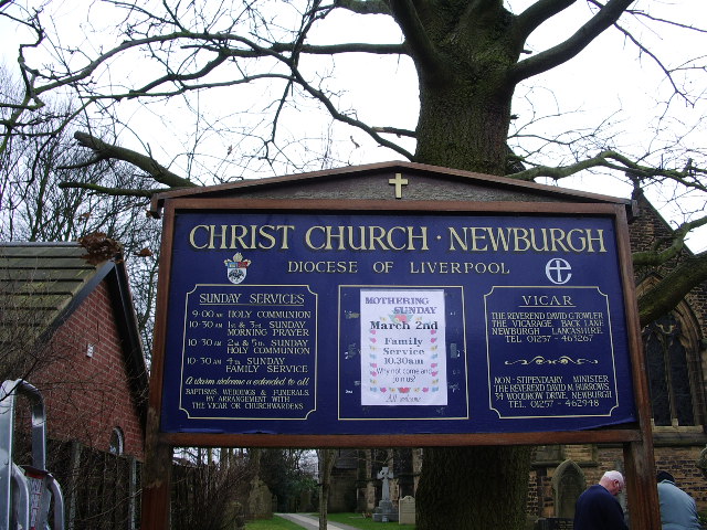 Christ Church, Newburgh, Sign