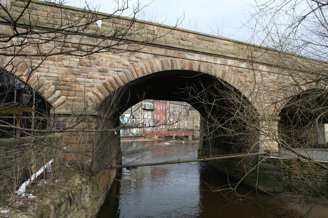 Railway bridge over the River Ryburn, Sowerby Bridge