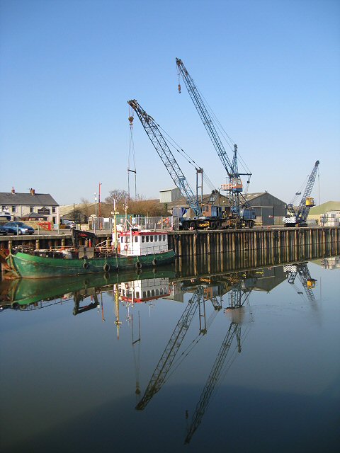 Reflections of cranes at Glasson Dock