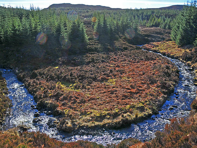 The Boltachan Burn in the forestry plantation