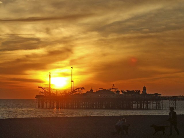 Brighton Pier, East Sussex, at sunset © Christine Matthews :: Geograph ...