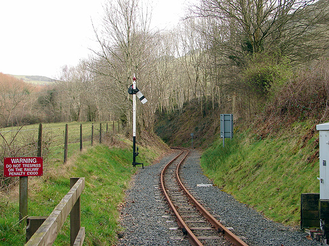 The view eastwards from Aberffrwd level crossing, Vale of Rheidol Railway