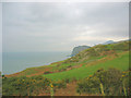 Cliffside pastures west of Pistyll