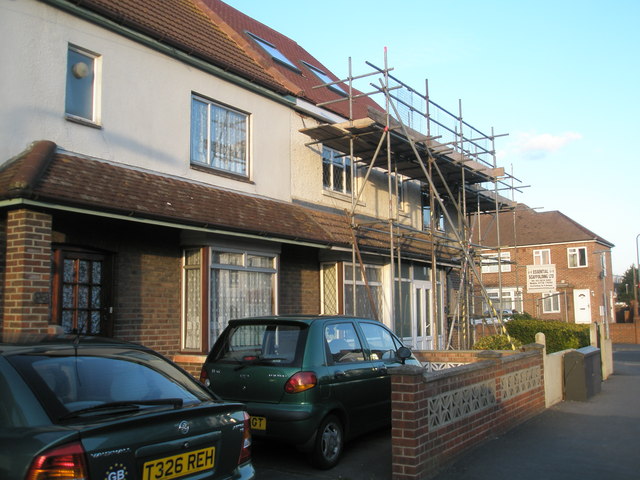 Scaffolding in Grove Road, Drayton