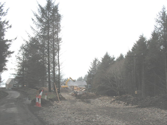 A new section of road near Porth y Nant village