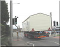 House on the move along the A487 at Dinas