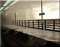 SX9676 : Sea breaking onto platform at Dawlish station by Derek Harper