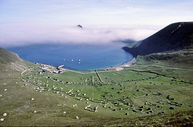 Looking towards Village Bay from the slopes of Conachair