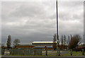 Leeds United football ground from the entrance to the match day car park on Elland Road