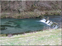 SK2066 : River Lathkill Weir and Clear Blue Water by Alan Heardman
