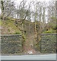 Entrance to quarry, Woodhead Road, Taylor Hill, Almondbury