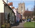 Monks Eleigh cottages, looking to St Peter