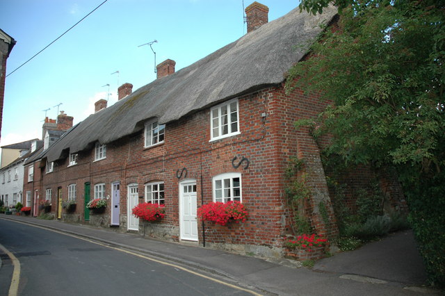 Thatched cottages near the church